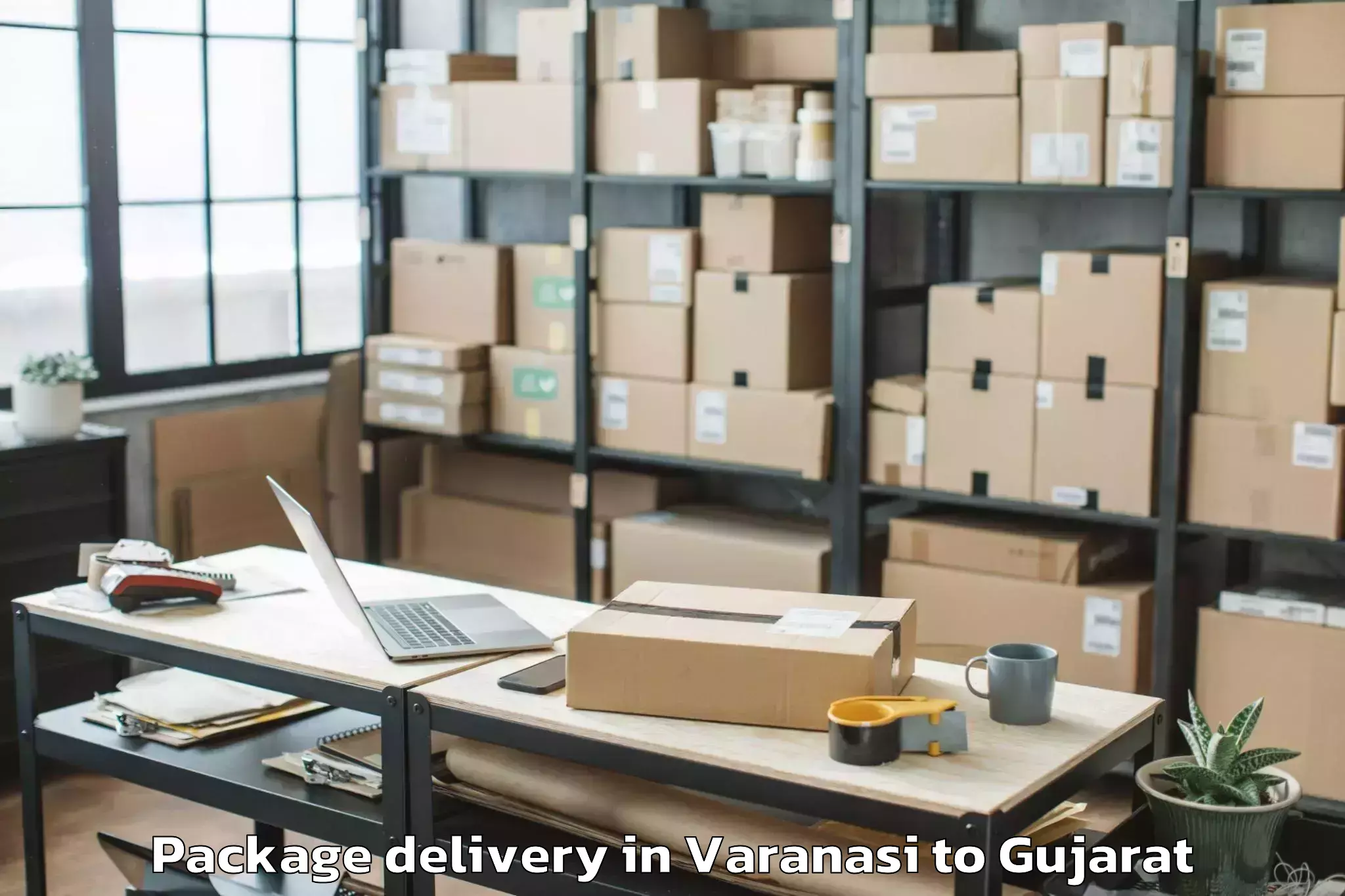 Easy Varanasi to Jambughoda Package Delivery Booking